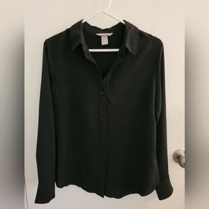 H&M black button down top.